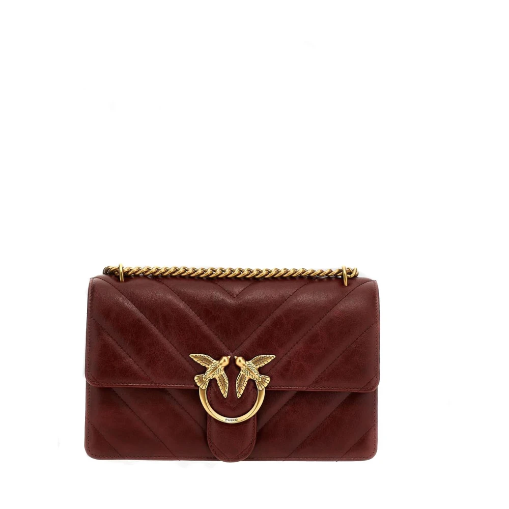 Pinko Women's Red Shoulder Bags, One Size, Leather Shoulder Bag