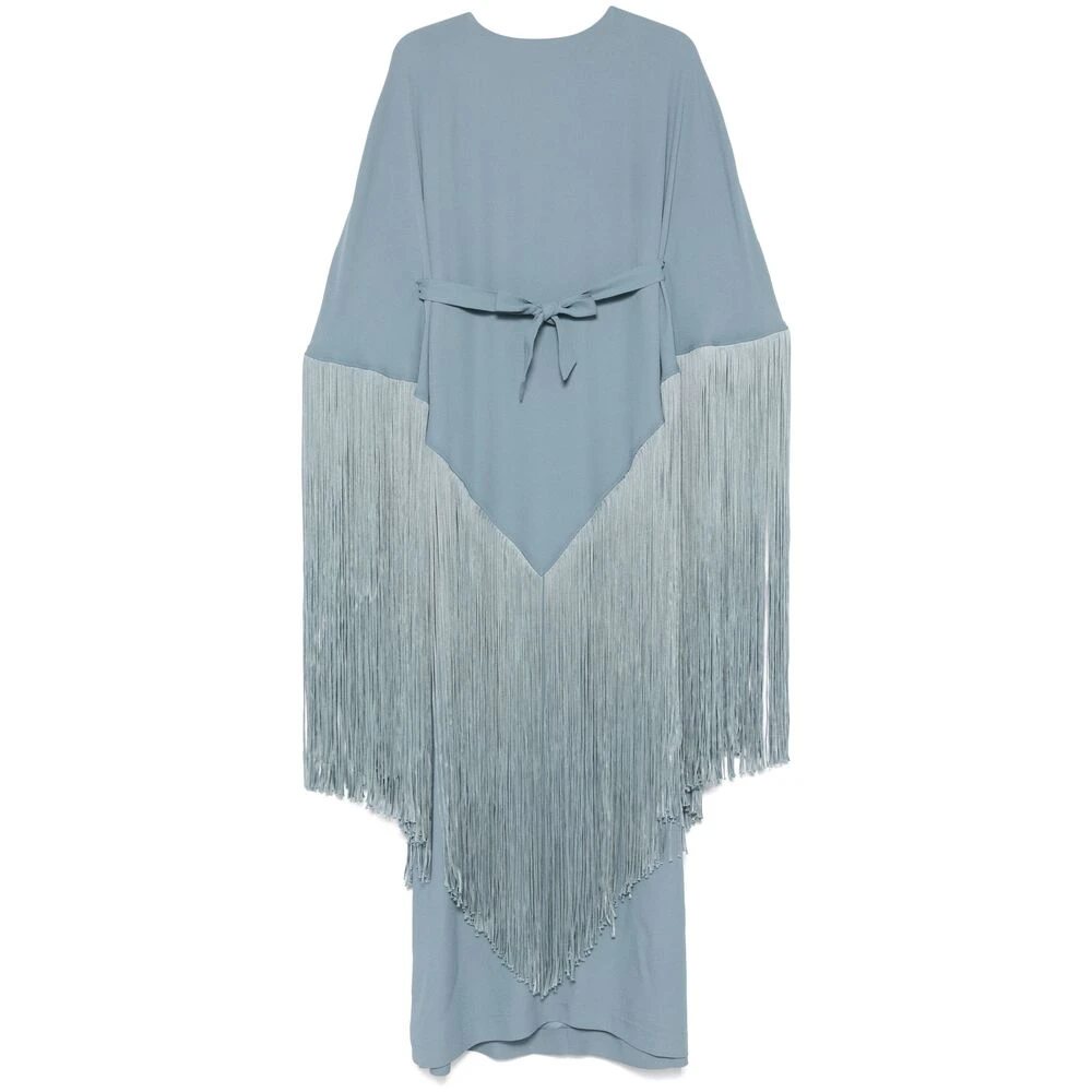 Taller Marmo Groen Aqua Cape Mouw Franje Jurk Blue Dames