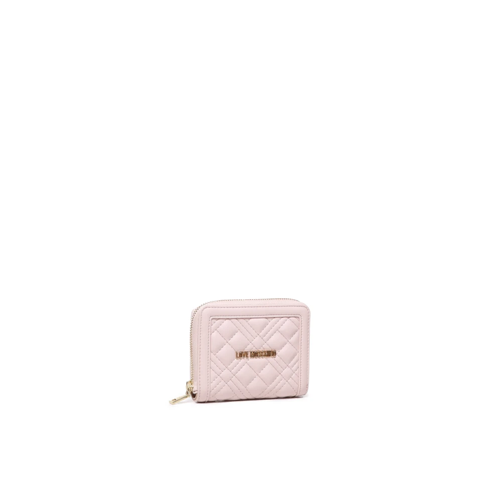 Love Moschino Roze gewatteerde portemonnee met logo Pink Dames