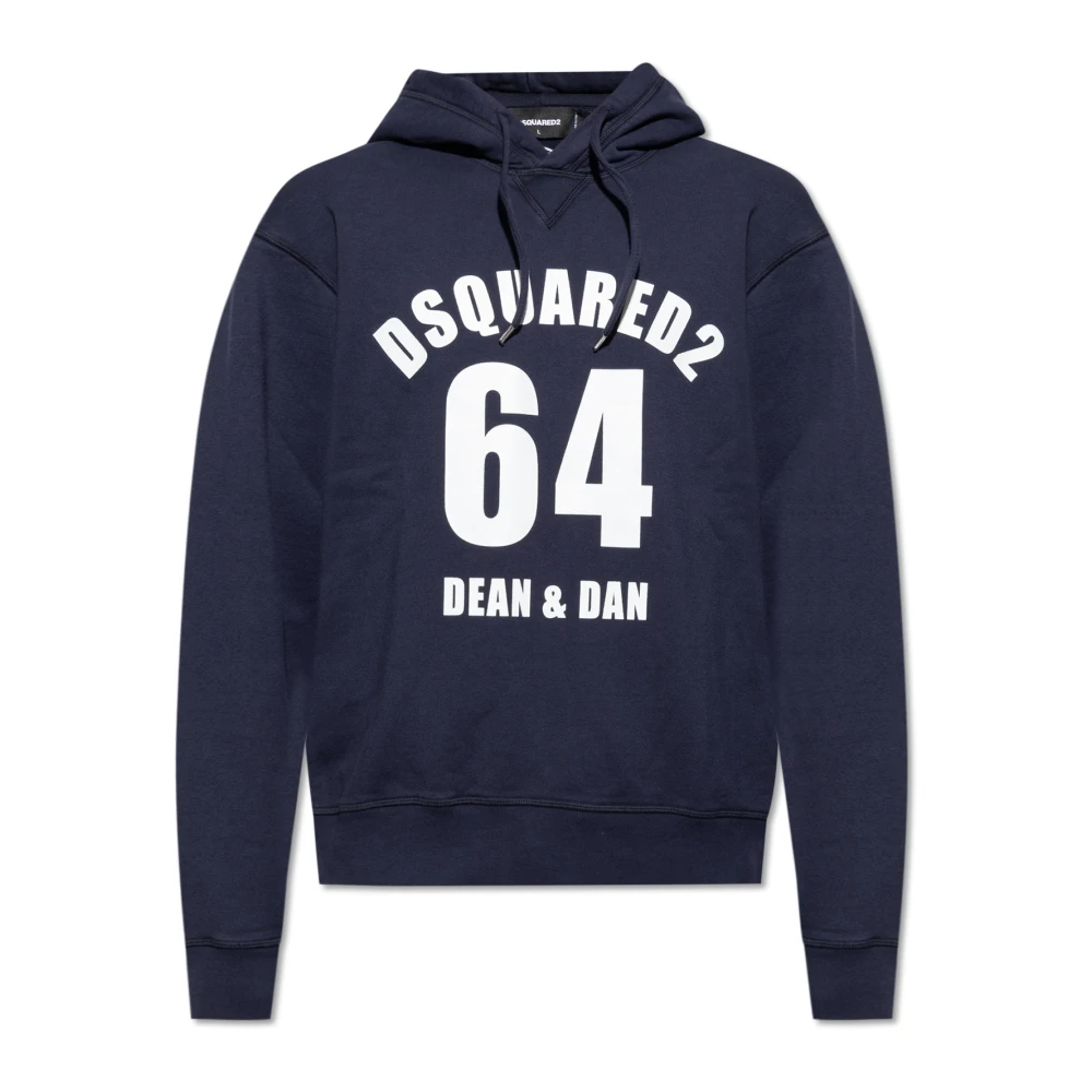 Dsquared2 Men's Blue Hoodie With Logo - Hoodies - Xs - Sweatshirts & Hoodies