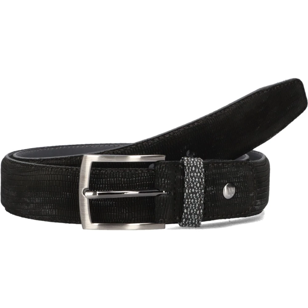 Floris van Bommel Heren Leren Riem Zwart Black Heren