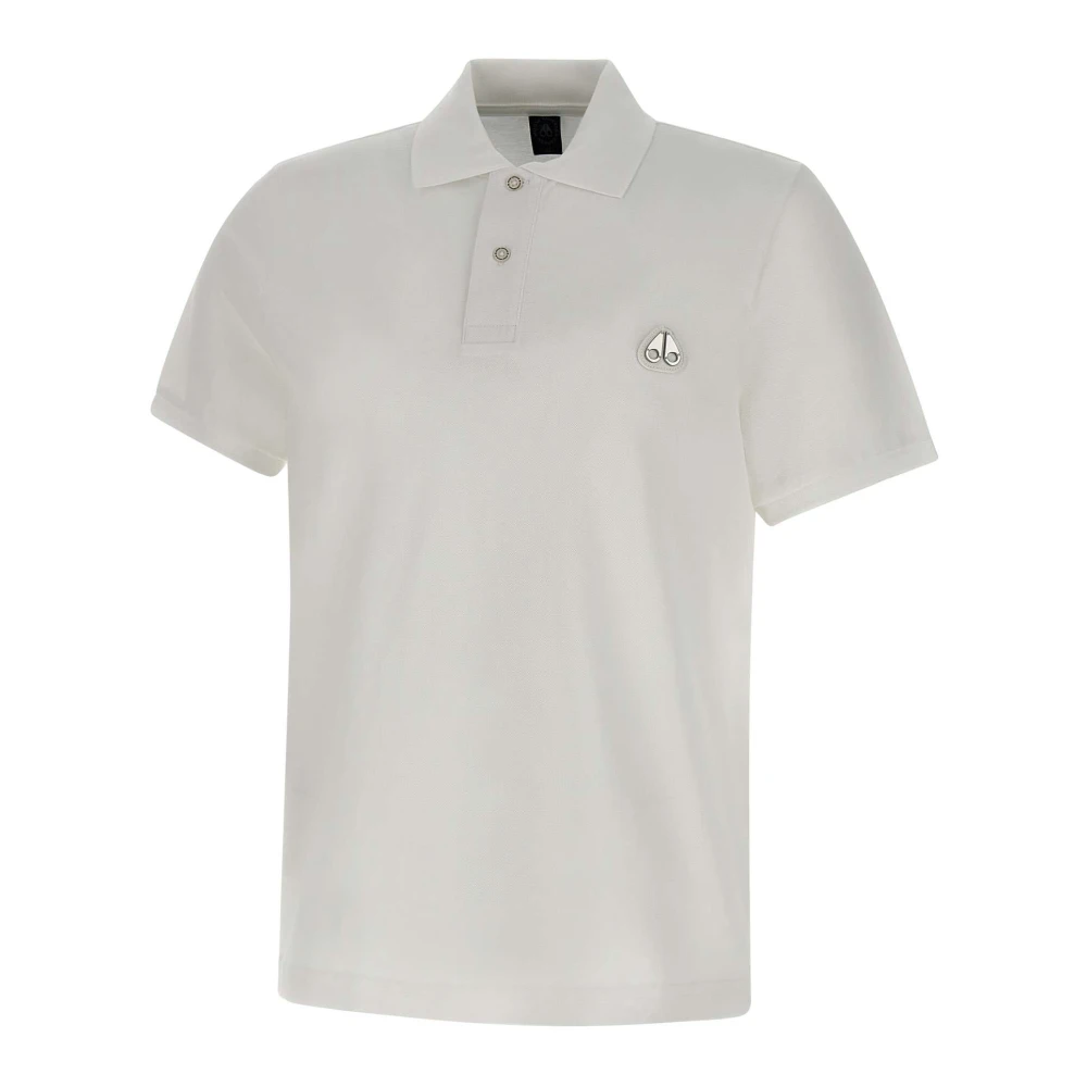 Moose Knuckles Wit Katoenen Poloshirt met Logo White Heren