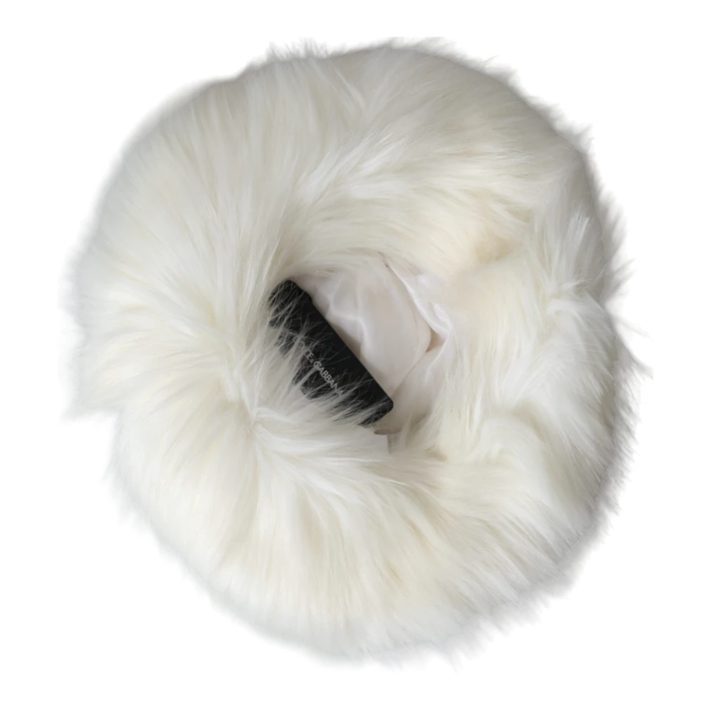 Dolce & Gabbana Witte Acryl Bont Dames Emmer Hoed White Dames