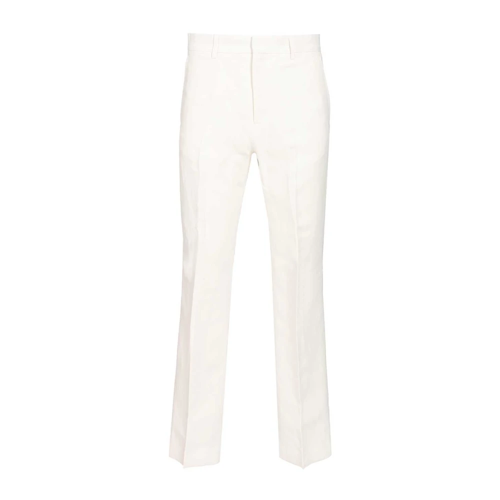 Ami Paris Women's White Straight Fit Trousers - Straight Trousers - Xl - Trousers