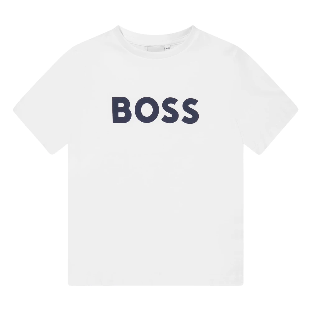 Hugo Boys White Kids Short Sleeve T-Shirts, 12 Y, Stylish Logo T-Shirt In