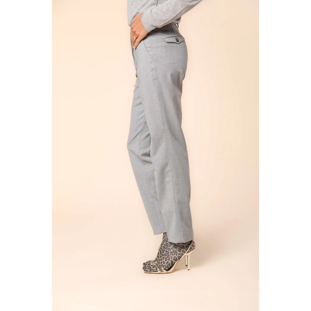 Mason's Dames New York Chino Broek van Wol Gray Dames