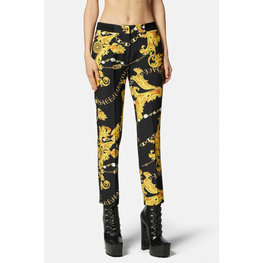 Versace Jeans Couture Chain Couture Print Elastische Taille Broek Multicolor Dames