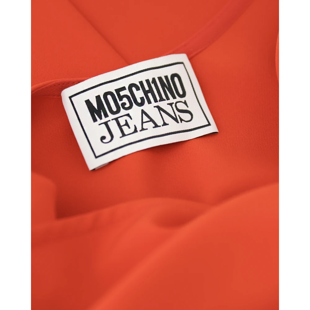 Moschino Rode Lange Cady Jurk met Nekband Red Dames