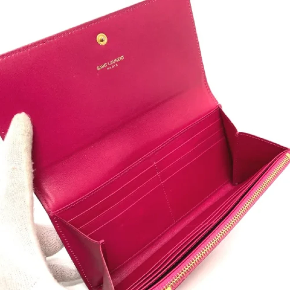 Yves Saint Laurent Vintage Pre-owned Leather wallets Pink Dames