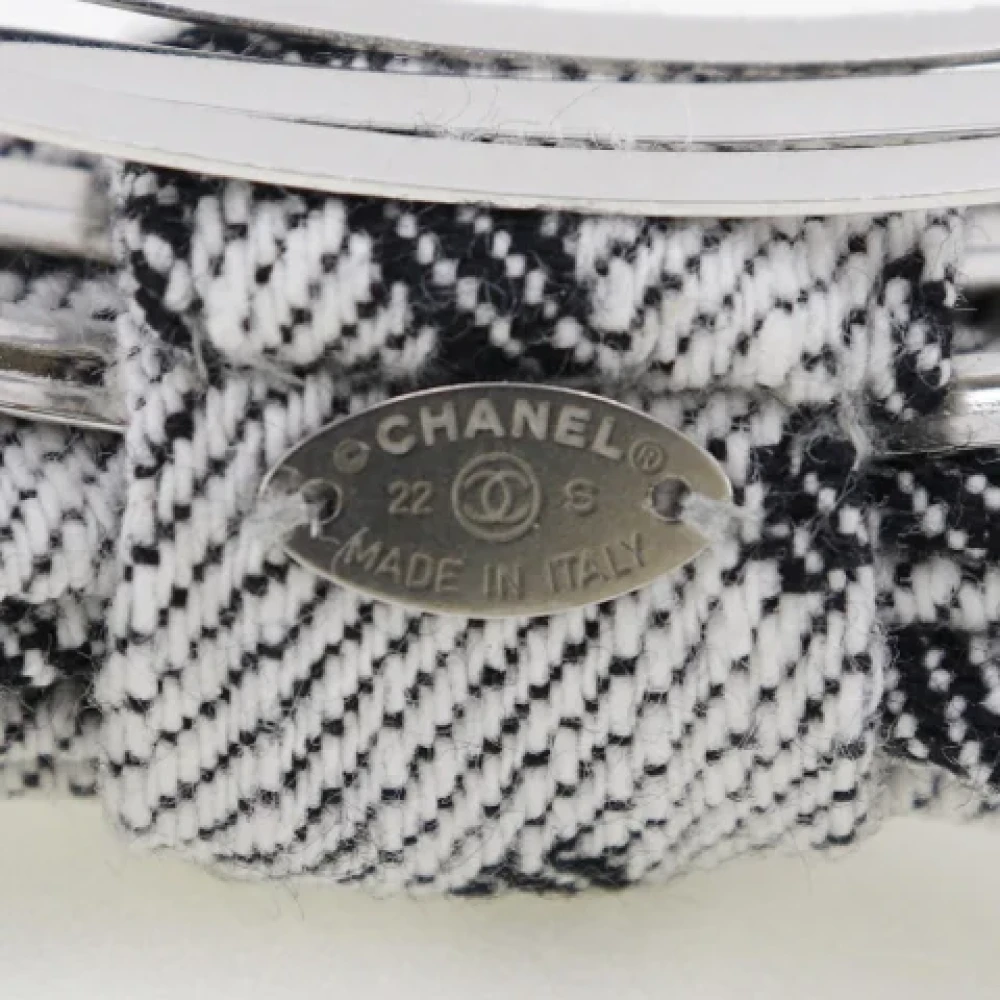 Chanel Vintage Pre-owned Cotton hair-accessories Gray Dames
