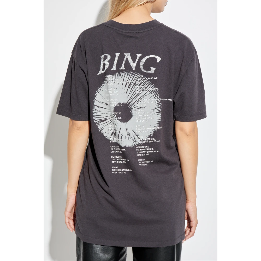 Anine Bing Bedrukt T-shirt Gray Dames