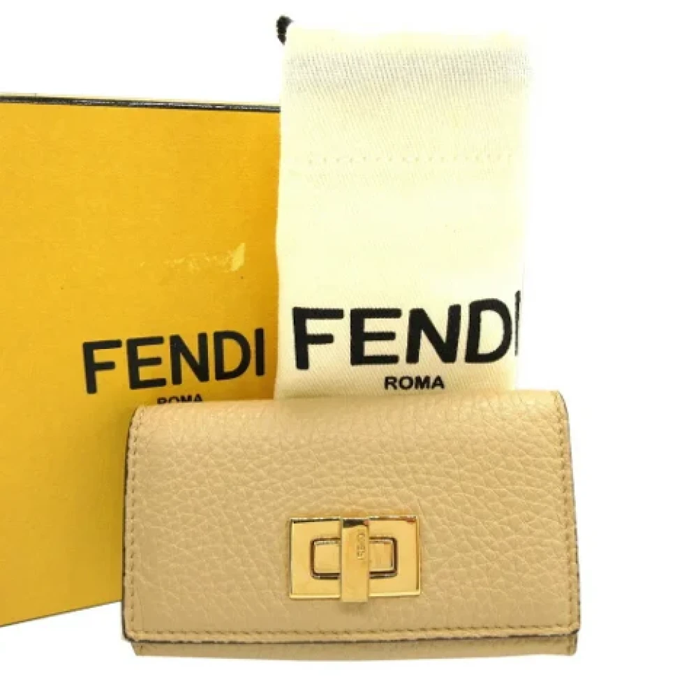 Fendi Vintage Pre-owned Leather key-holders Yellow Unisex