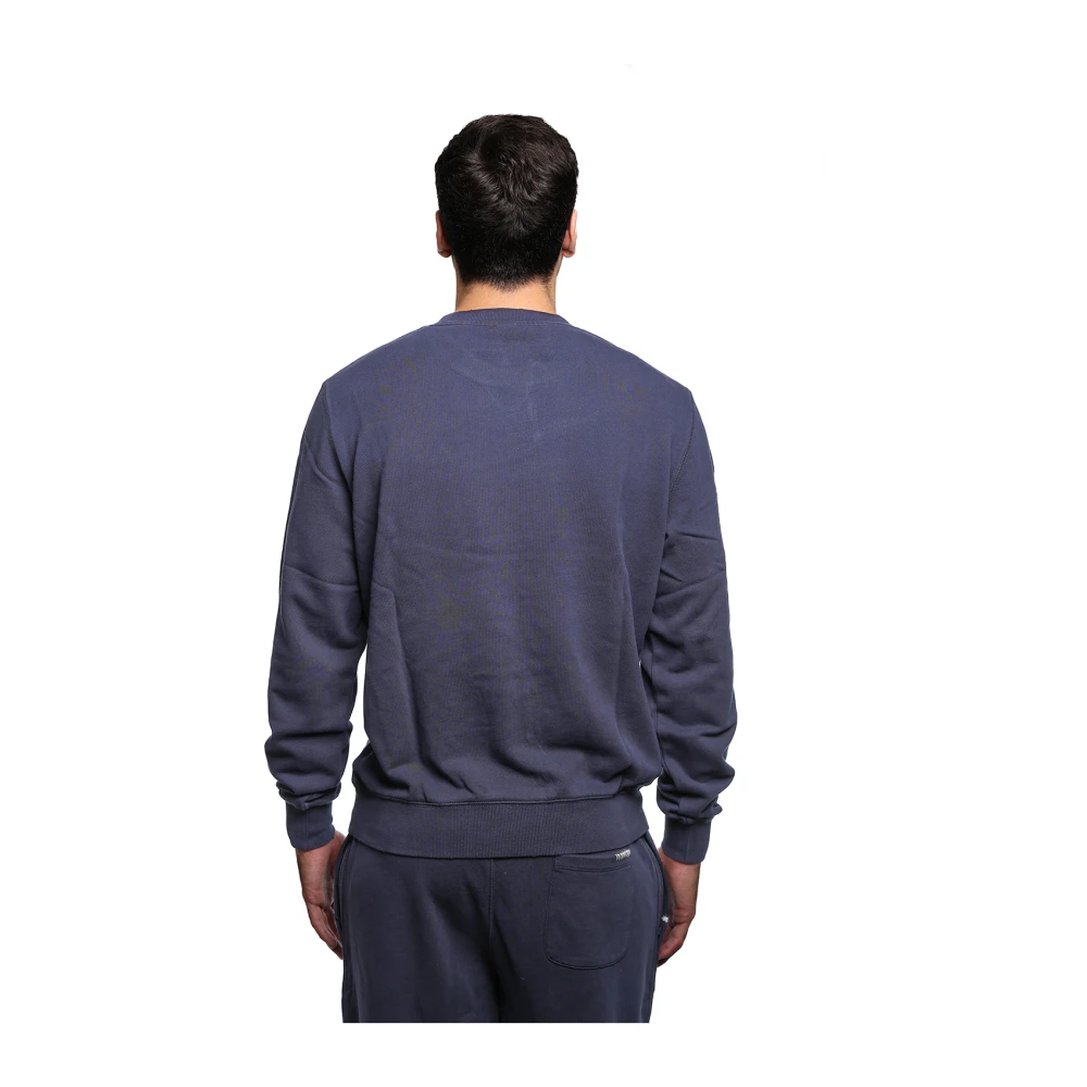 Sun68 Blauwe Katoenen Sweatshirt met Geborduurde Details Blue Heren
