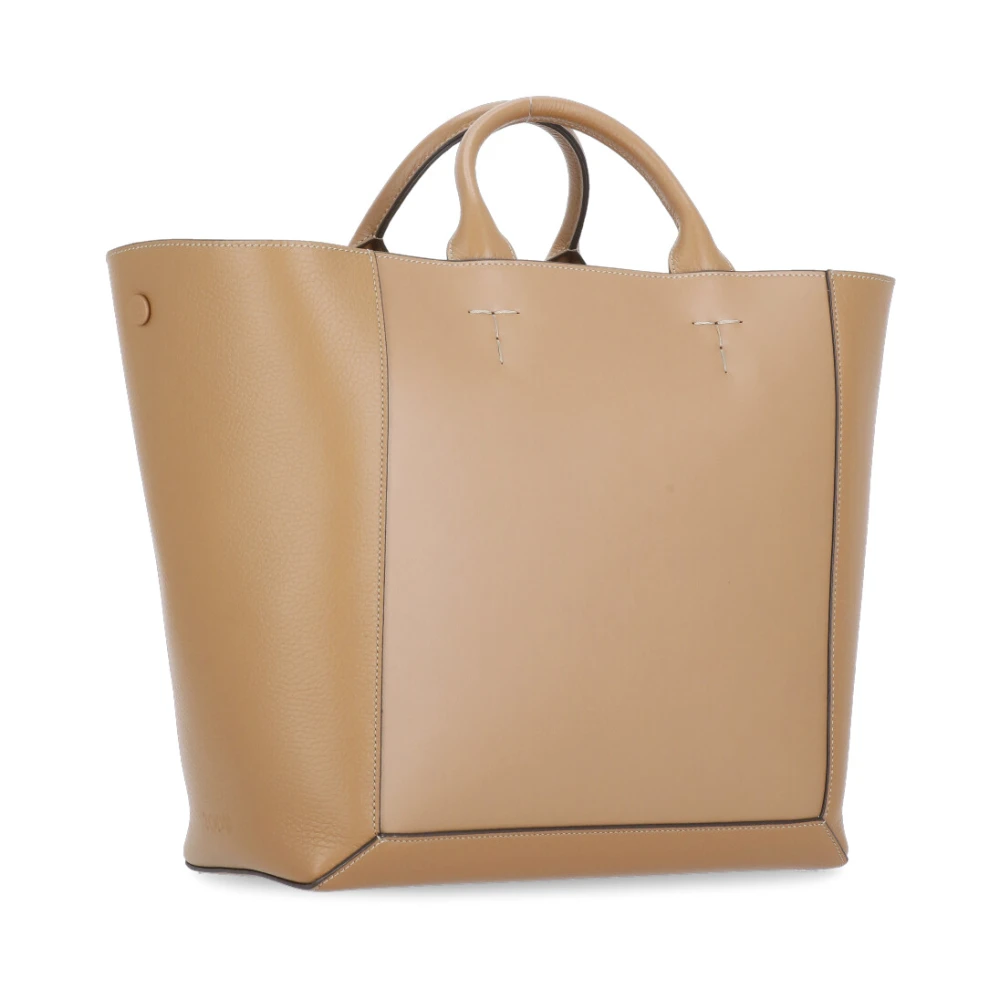 TOD'S Bruine Leren Winkelmand met Vier Handvatten Brown Dames