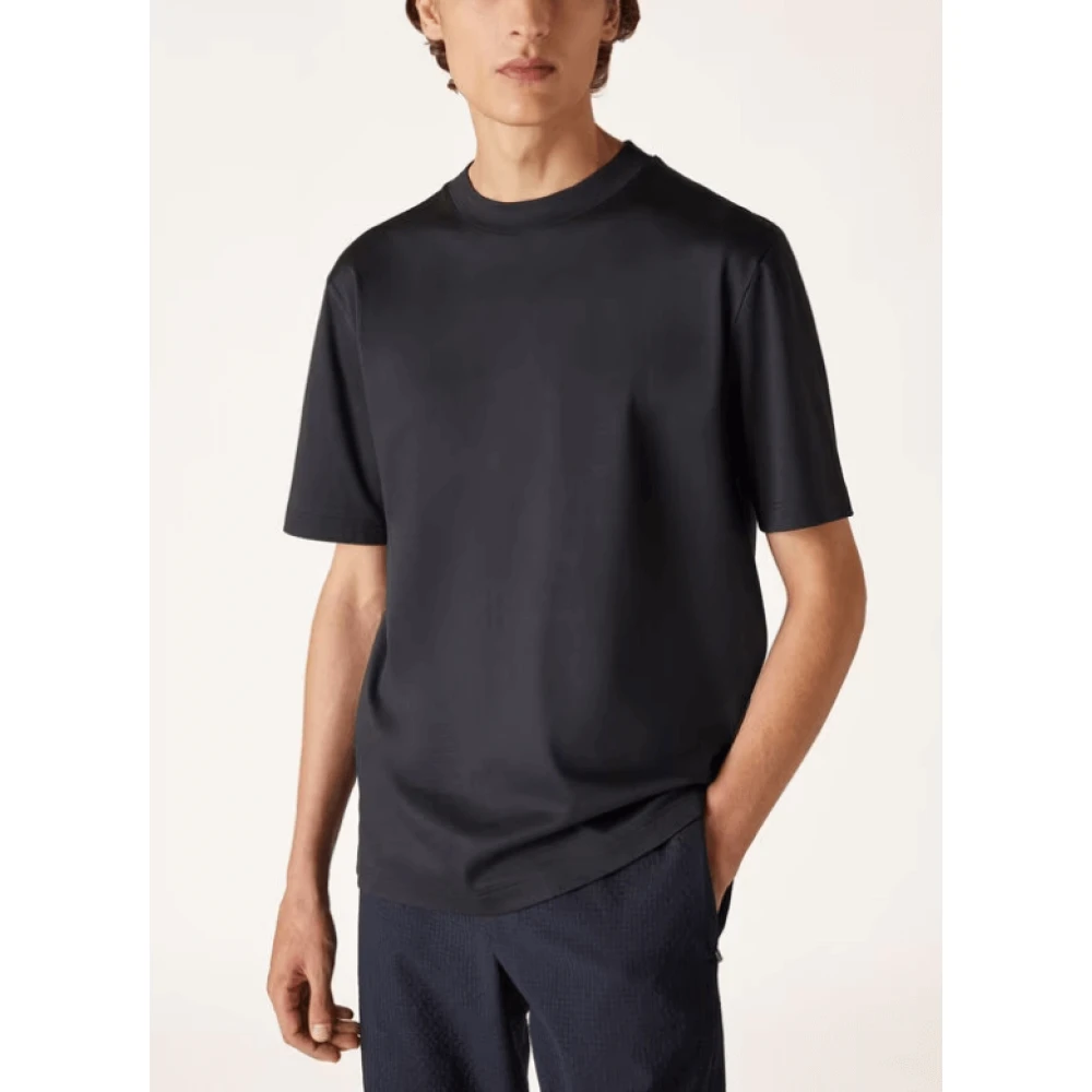 Loro Piana Zachte Blauwe Katoenen T-shirt Blue Heren