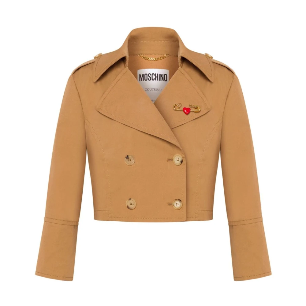 Moschino Bruine Oversized Double-Breasted Jas Brown Dames