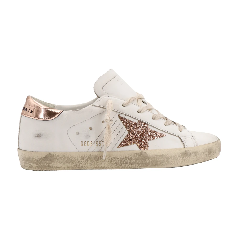 Golden Goose Vita Läder Sneakers med Ikonisk Stjärna White, Dam