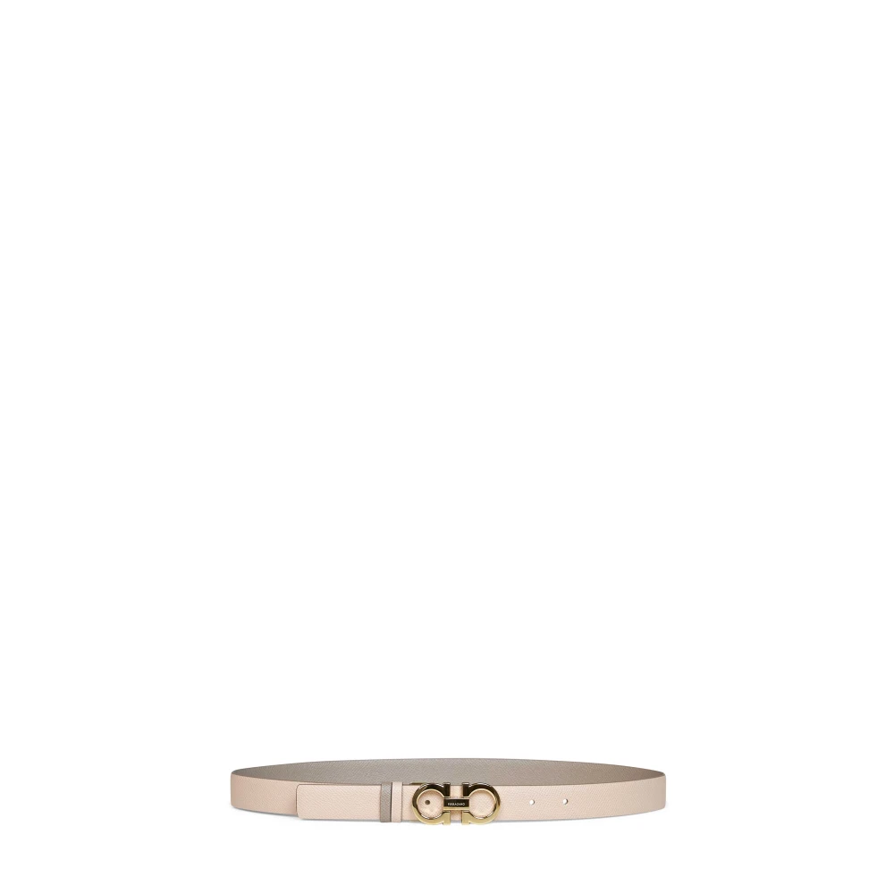 Ferragamo Vrouw Roze Accessoires Dames, 90 Cm, Leer, Omkeerbare En Verstelbare Gancini Riem