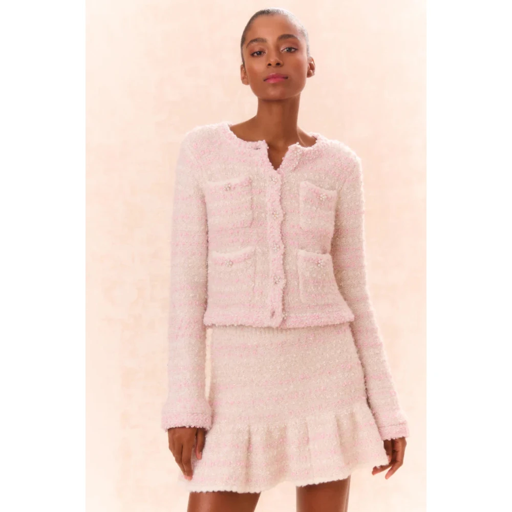 Loveshackfancy Roze Blanca Gebreid Vest Pink Dames