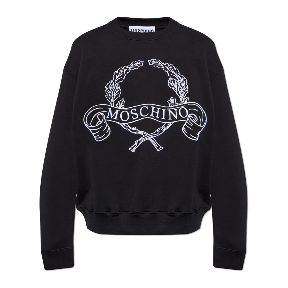 Moschino Sweatshirt met geborduurd logo Black Heren