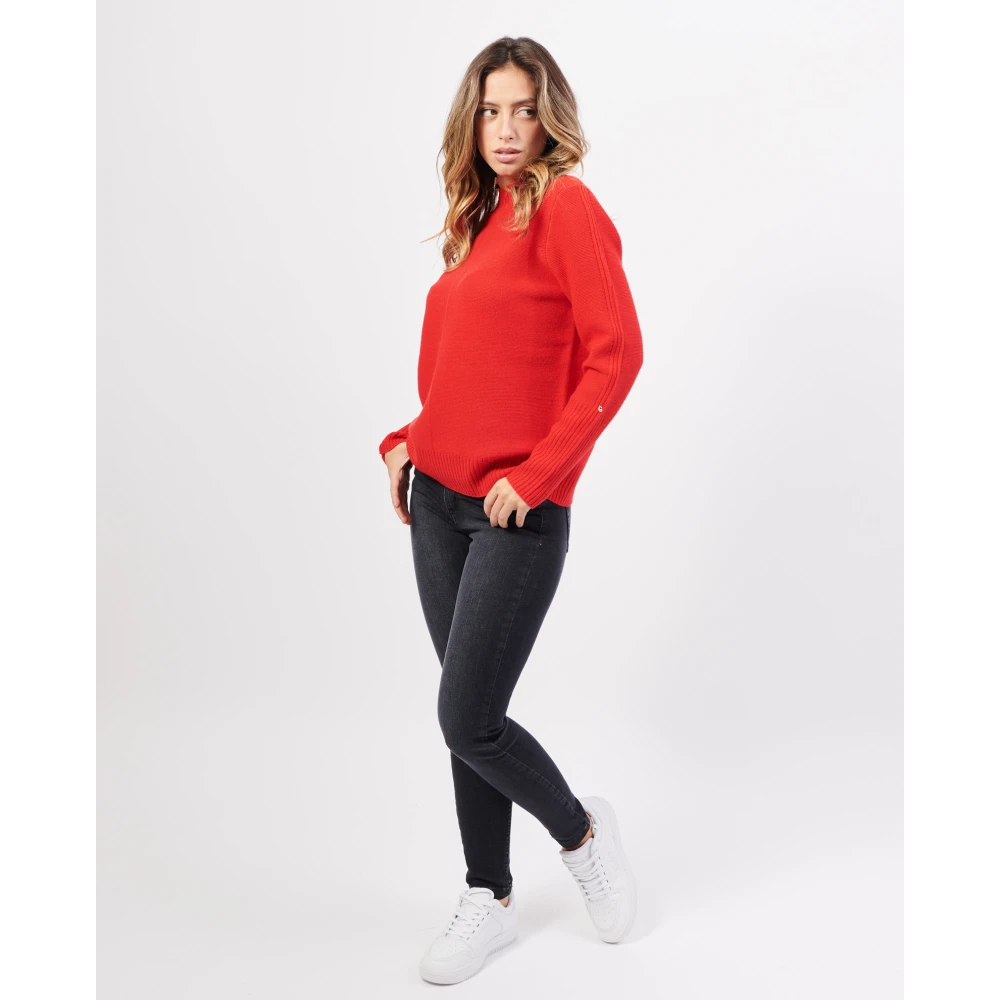 Gerry Weber Rode Geribbelde Trui voor Alle Gelegenheden Red Dames