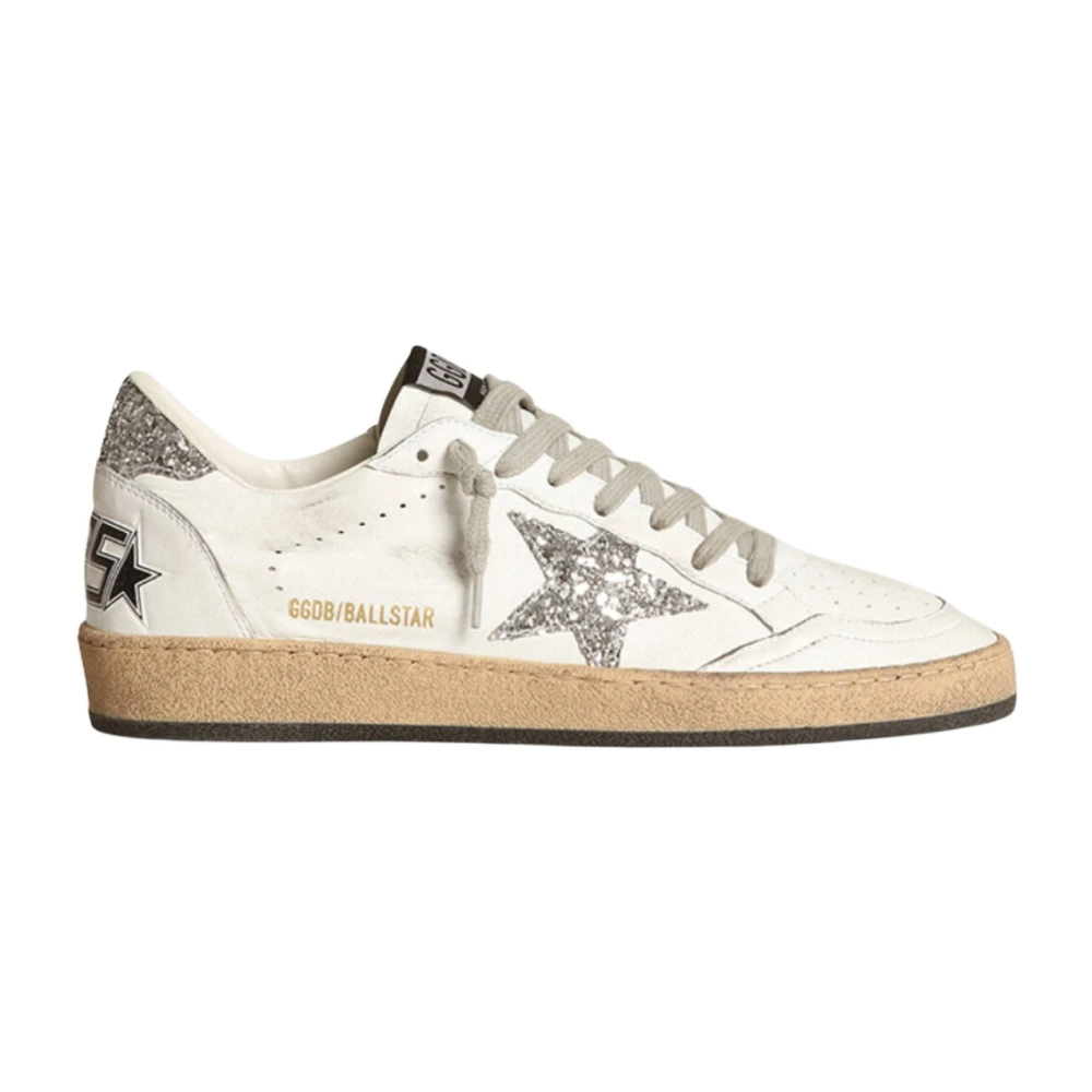 Golden Goose Retro Ball Star Glitter Sneakers White, Herr