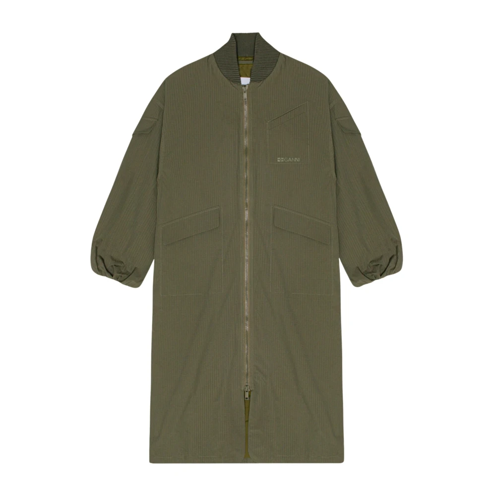Ganni - Coats > Parkas - Green - Ganni - Modalova