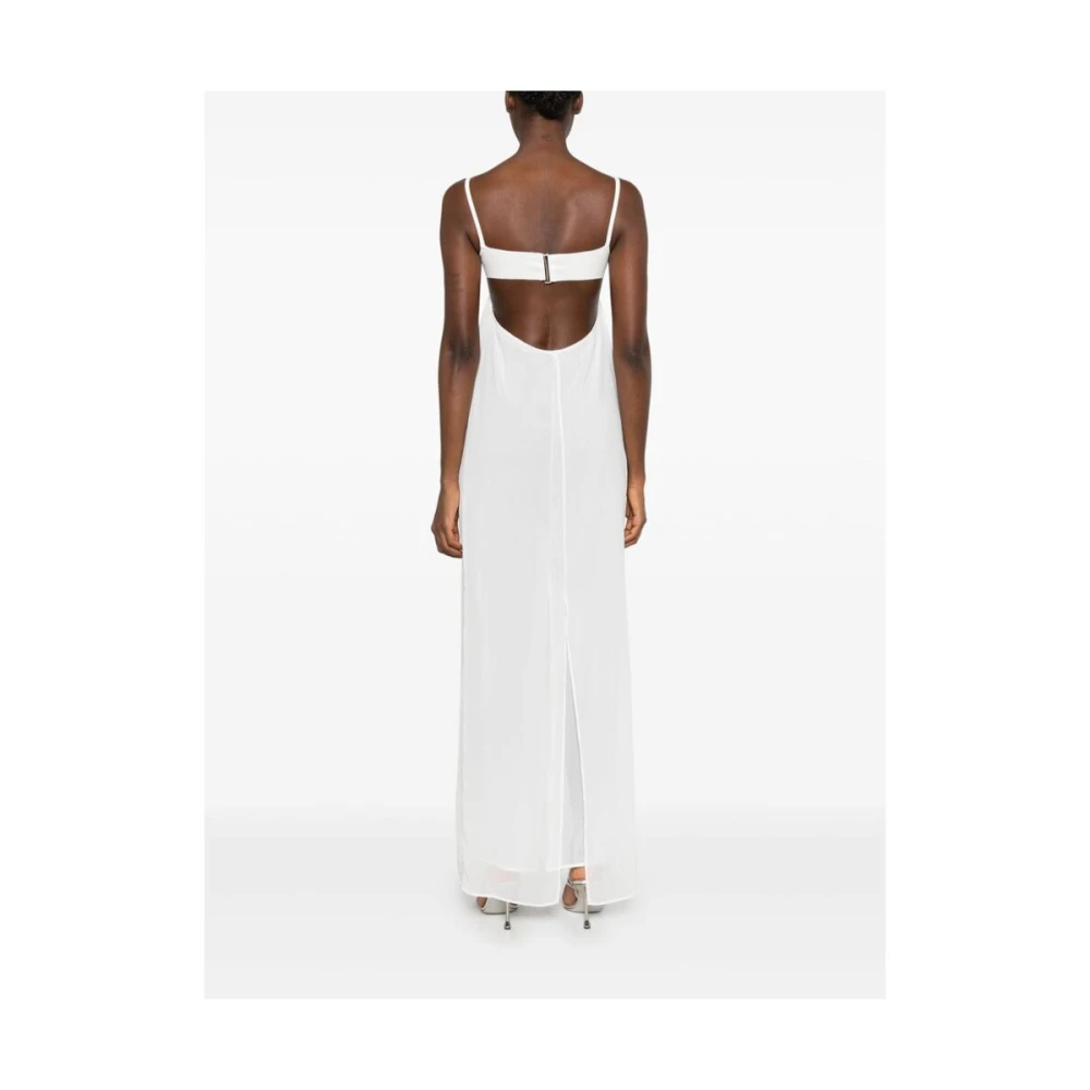 Jacquemus Witte Jurk met Vierkante Hals en Uitsnijding White Dames