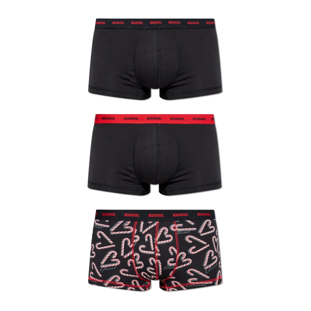 Diesel Mannelijk Zwart Ondergoed Heren, Xl, Katoen, Damien-Gft-Utlt-3Pack Boxer Briefs Drie-Pack
