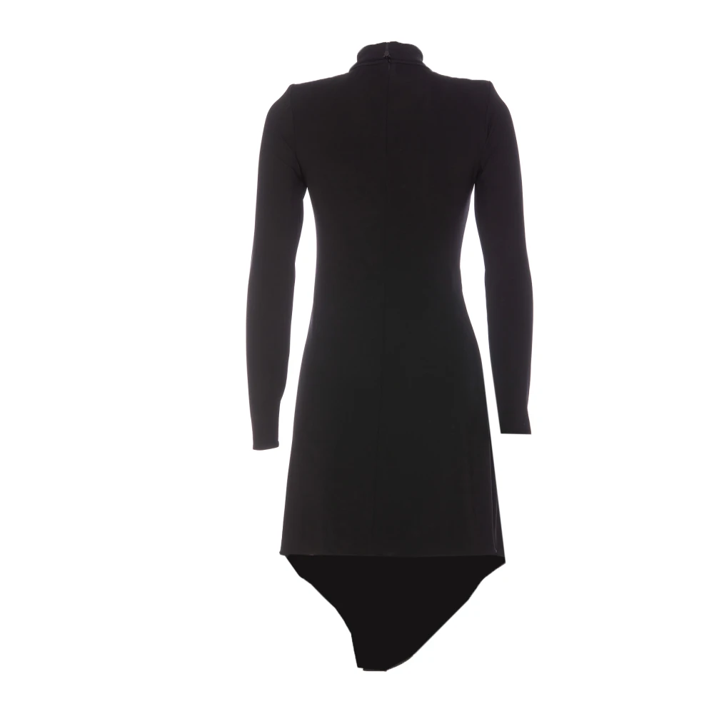 Elisabetta Franchi Zwarte jurk met versterkte schouders Black Dames