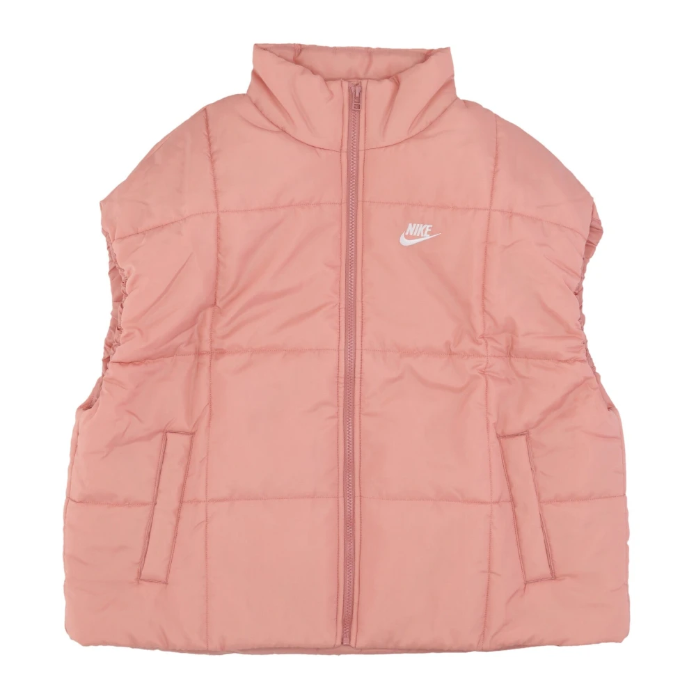 Nike Women's Pink Waistcoats, S, Red Sleeveless Down Jacket Classic Vest