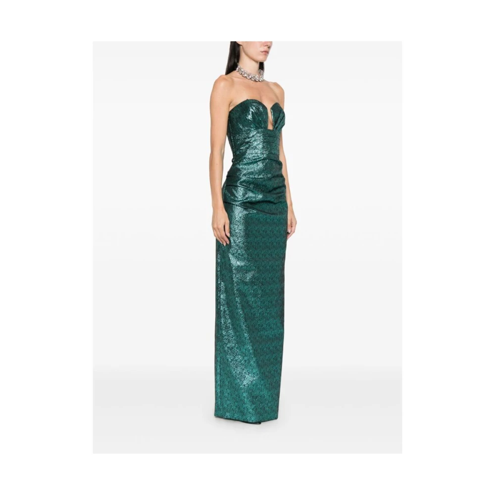 Rebecca Vallance Teal Blauwe Strapless Column Jurk Blue Dames