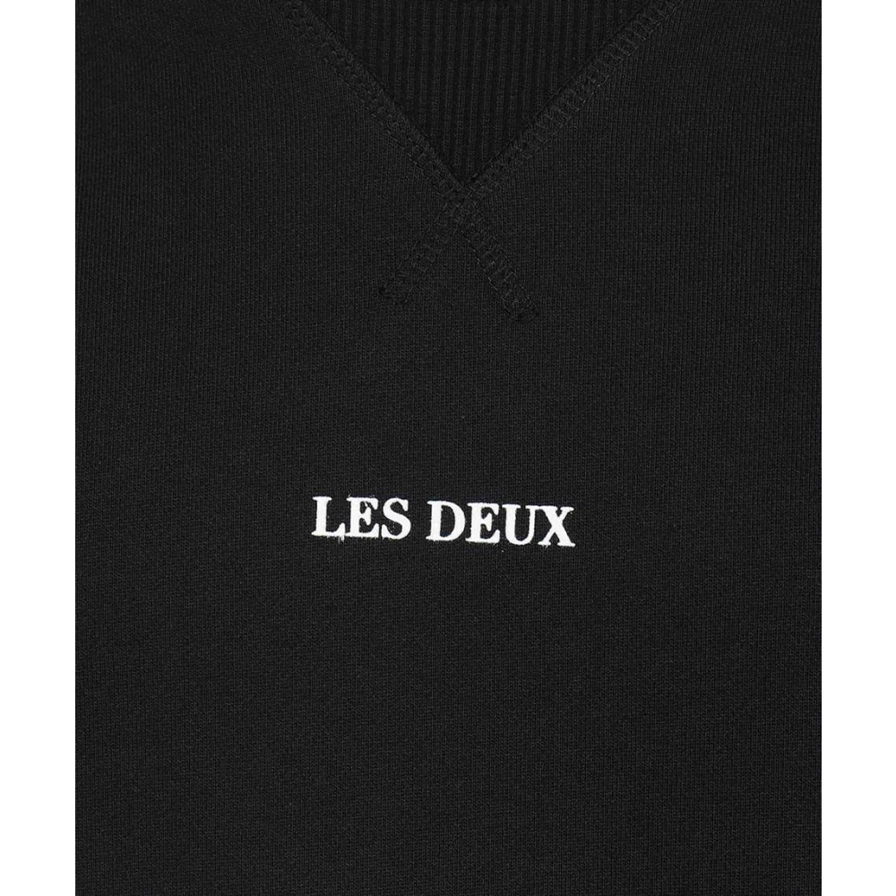 Les Deux Katoenen Crew-Neck Sweatshirt Black Heren