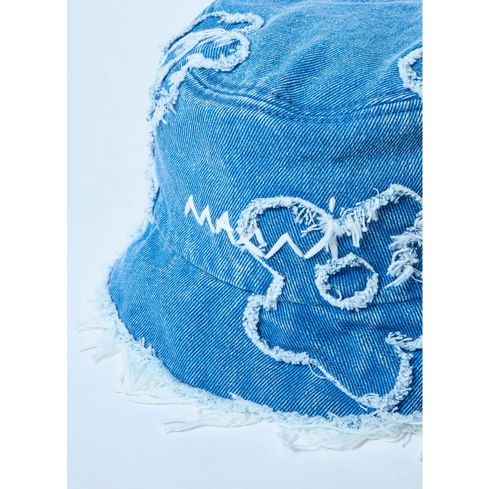 Marni Geborduurde Denim Bucket Hat Blue Dames
