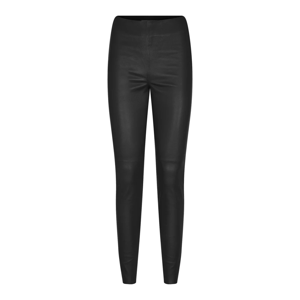 MOS MOSH Zwarte leren legging stretchy pasvorm Black Dames