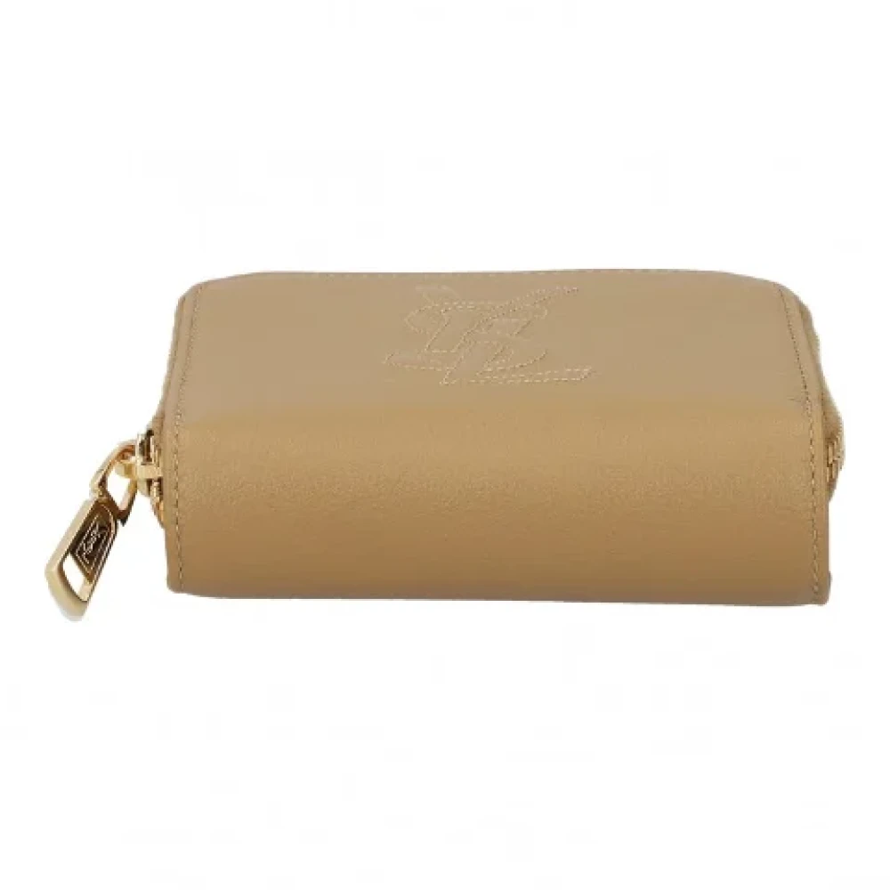 Yves Saint Laurent Vintage Pre-owned Leather wallets Beige Dames