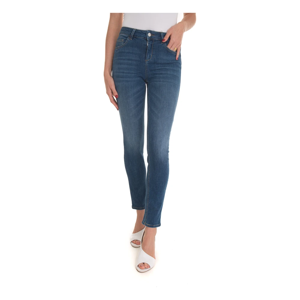 Liu Jo High Waisted Slim-Fit Denim Jeans Blue Dames