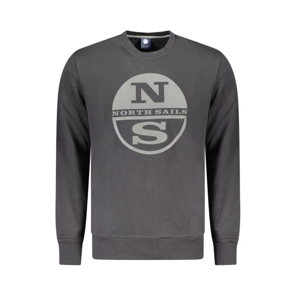 North Sails Men's Black Sweatshirts,, Cotton Crewneck Sweatshirt 3XL