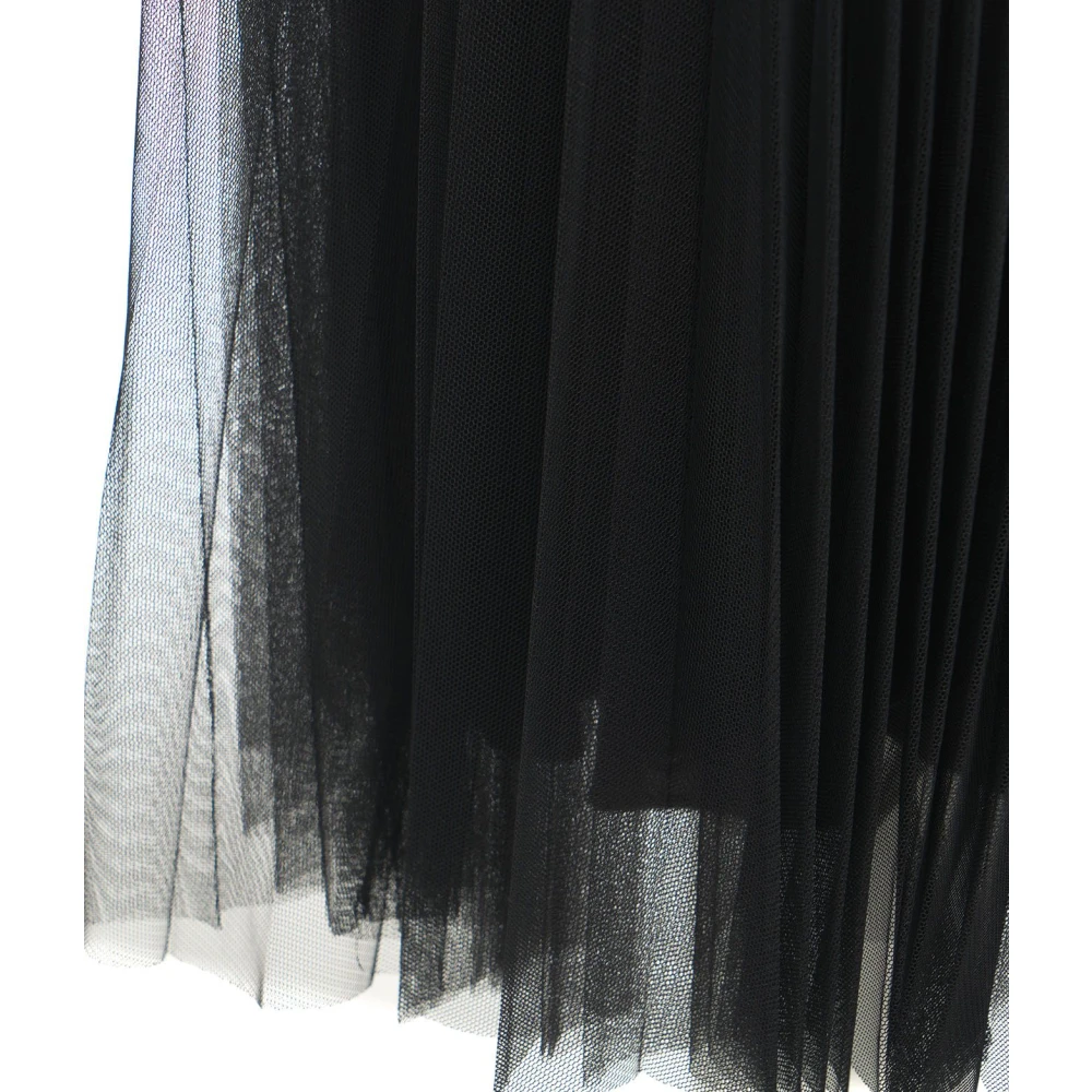 Twinset Geplooide Tule Rok Zwart Black Dames