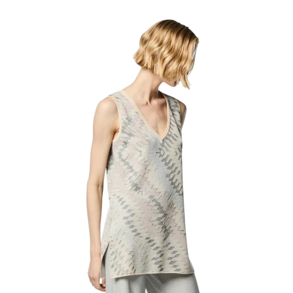 Nenette Women's Beige Canotta - Sleeveless Tops - S - Tops