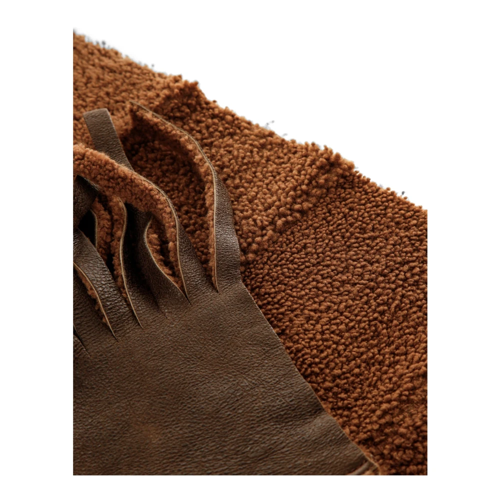Our Legacy Rustieke Shearling Sjaal met Franjes Brown Heren