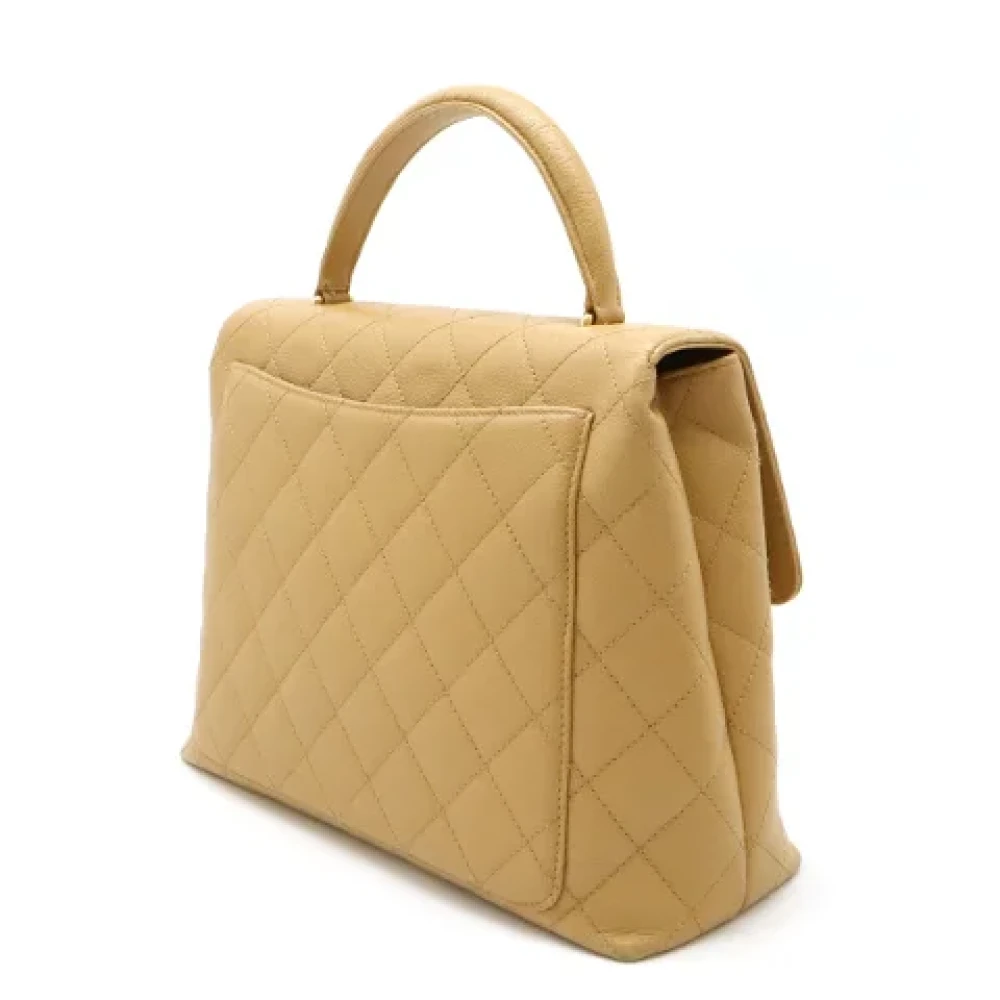 Chanel Vintage Pre-owned Leather handbags Beige Dames