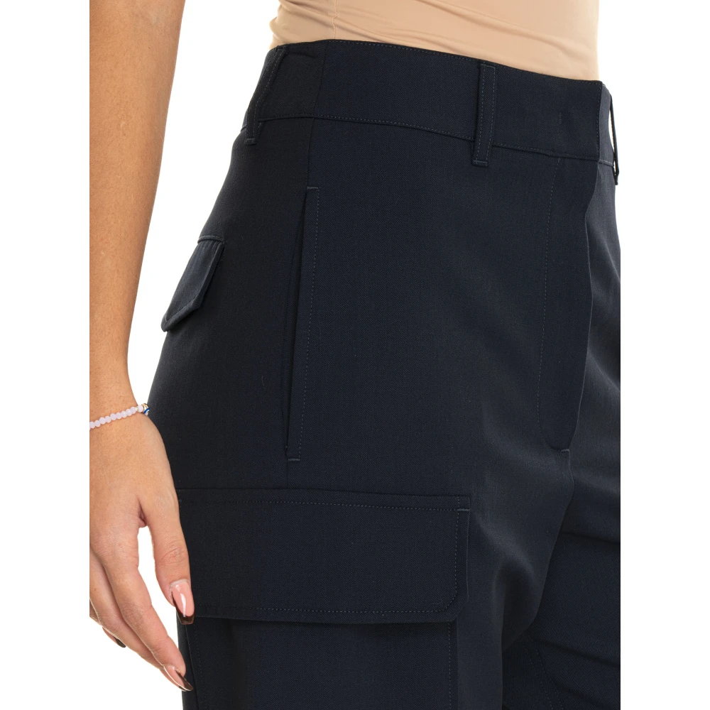 Max Mara Weekend Cargo broek met wijde pijpen Blue Dames