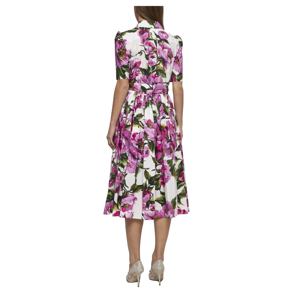 Dolce & Gabbana Peony Print Overhemdjurk Multicolor Dames