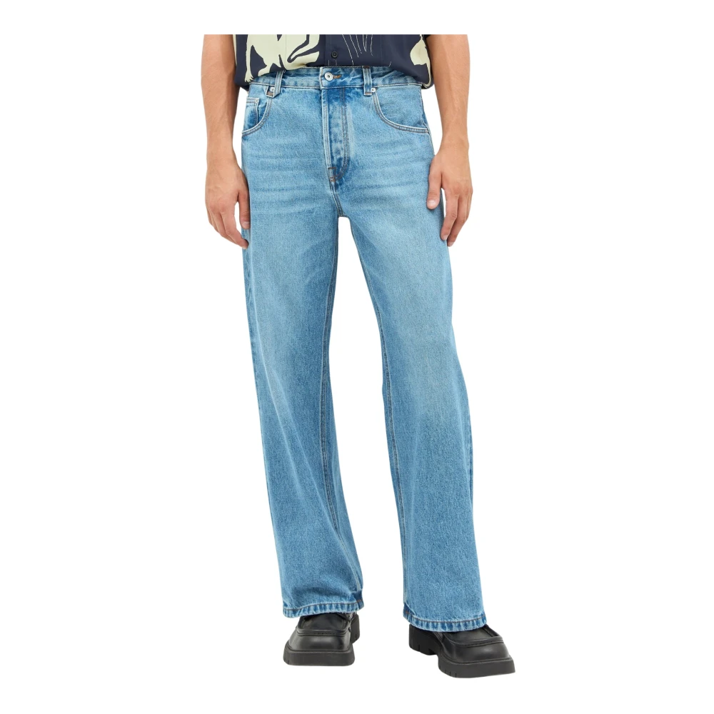 Jacquemus Wijde Denim Jeans Blue Heren