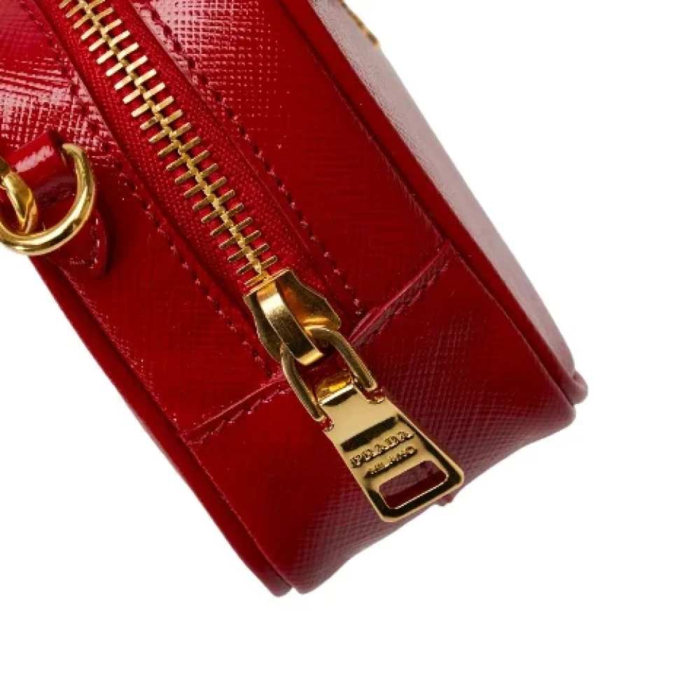 Prada Vintage Pre-owned Leather crossbody-bags Red Dames