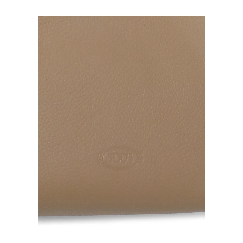 TOD'S Bruine leren schoudertas met meerdere compartimenten Brown Dames
