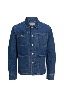 Blå Denim Jacka med Långärmad