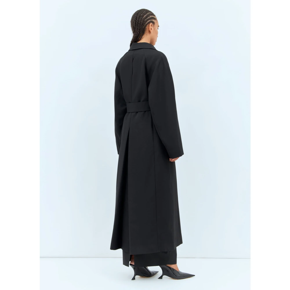 Khaite Canvas Weefsel Klassieke Kraag Jas Black Dames