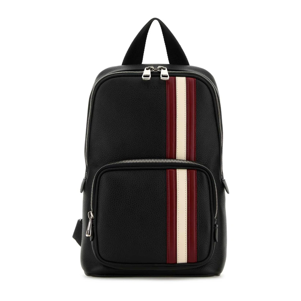 Bally Stijlvolle Zwarte Leren Rugzak Black Heren